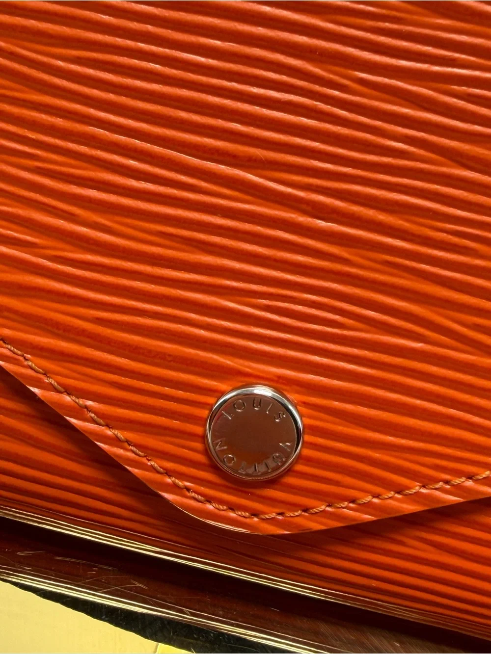 Louis Vuitton Orange Epi Leather Envelope Wallet